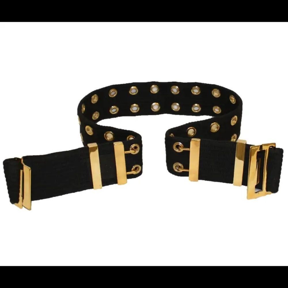 GUCCI Canvas Gold Grommets & Buckle Sz 80/32 - Picture 2 of 8